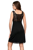 Romantic Black Lace Nightdress with Soft Cups and Bow