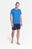 Comfortable Blue Striped Men's Two-Piece Pajama Set