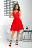 Chic Lace Dress with Flared Bottom and Elegant Belt