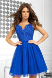 Chic Lace & Mesh Flared Dress in Stunning Colors