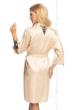 Champagne Satin Robe with Tulle and Embroidery Details