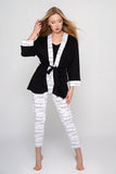 Brightly Piped Cotton Bathrobe for Spring-Summer Wear