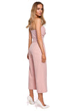 Bold Corset Suit with Draped Bow and Wide Legs