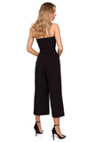 Dramatic Corset Suit with Draped Bow and Wide Legs