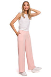 Elegant Wide Leg Trousers with Elastic Waistband