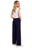 Elegant Wide Leg Trousers with Elastic Waistband