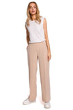 Elegant Wide-Leg Trousers with Modern Elastic Waistband