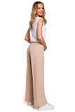 Elegant Wide-Leg Trousers with Modern Elastic Waistband