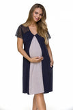 Maternity T-Shirt with Lace Sleeves and Pockets