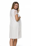 Maternity T-Shirt with Lace Sleeves and Pockets