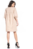 Scoop Neck Midi Dress with 3/4-Length Buffet Sleeves