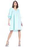 Scoop Neck Midi Dress with 3/4-Length Buffet Sleeves