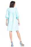 Scoop Neck Midi Dress with 3/4-Length Buffet Sleeves