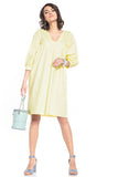 Scoop Neck Midi Dress with 3/4-Length Sleeves
