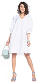 Scoop Neck Midi Dress with 3/4-Length Buffet Sleeves