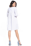 Scoop Neck Midi Dress with 3/4-Length Buffet Sleeves
