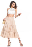 Airy Cotton Skirt with Elastic Waistband