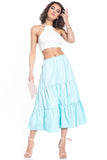 Airy Cotton Skirt with Elastic Waistband
