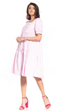 Boat Neck Midi Dress with Short Buffet Sleeves