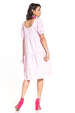 Boat Neck Midi Dress with Short Buffet Sleeves