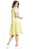 Boat Neck Midi Dress with Short Buffet Sleeves