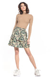 Dark Moro Mini Skirt with Frills and Elastic Waistband