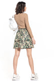 Dark Moro Mini Skirt with Frills and Elastic Waistband