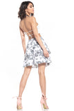 Floral Mini Skirt with Ruffles and Elastic Waistband