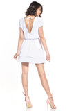 Elegant Mini Dress with Double Skirt and Decorative Belt