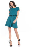 Elegant Mini Dress with Belt and Scoop Neckline