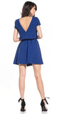 Elegant Mini Dress with Belt and Scoop Neckline
