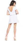 Elegant Mini Dress with Belt and Scoop Back Neckline