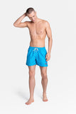 Comfortable Loose Lined Blue Swim Shorts with Drawstring