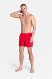 Sporty Swim Trunks with Applique and Elastic Waistband