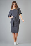 Elegant Knitted Kimono Dress with Decorative Cuffs and Pockets