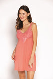 Feminine Lace Chemise with Padded Cups and Soft Knitwear