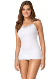 Feminine Guipure Neckline Smooth Blouse with Short Sleeves