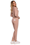 Women's Fitted Knit One-Piece Jumpsuit with Pockets