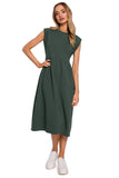 Chic Midi Knitted Dress with High Waist and Loose Skirt