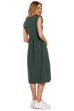 Chic Midi Knitted Dress with High Waist and Loose Skirt