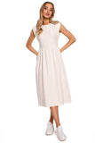 Chic Midi Knitted Dress with High Waist and Flattering Fit