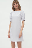 Elegant Buffet Sleeve Dress with Boat Neckline