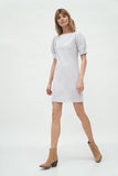 Elegant Buffet Sleeve Dress with Boat Neckline