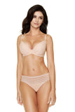Elegant Push-Up Bra with Lace Back and Soft Fabric Cups