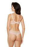 Elegant Push-Up Bra with Lace Back and Soft Fabric Cups