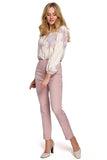 Elegant Classic Trousers with Thin Waist Belt and Pleats