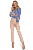 Elegant Smooth Fabric Classic Trousers with Slimming Details