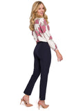 Elegant Classic Trousers with Slit Detail and Belt