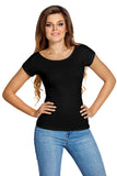 Soft Viscose Classic Blouse with Short Sleeves