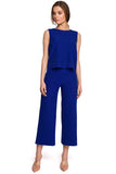 Trapeze Cut Sleeveless Blouse with Delicate Back Neckline
